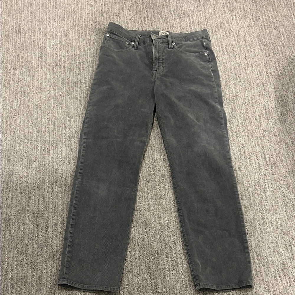 J. Crew Women's Gray Cord Straight Leg Jeans